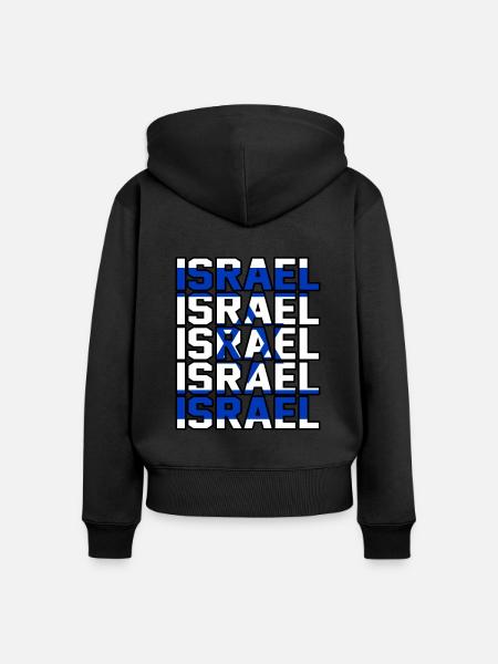 Israel - Frauen Premium Bio Zip Hoodie - Schwarz