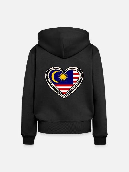 Malaysia - Frauen Premium Bio Zip Hoodie - Schwarz