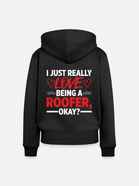 Bauarbeiter Dachdecker Geschenkidee - Frauen Premium Bio Zip Hoodie - Schwarz