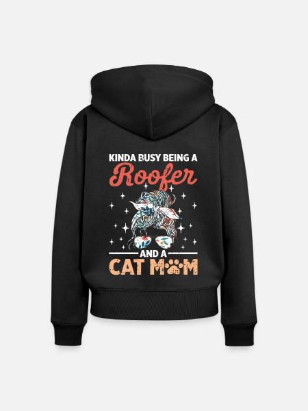 Bauarbeiter Dachdecker Geschenkidee - Frauen Premium Bio Zip Hoodie - Schwarz