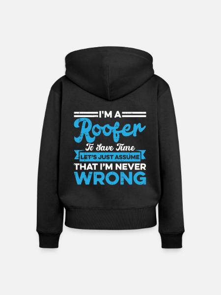 Bauarbeiter Dachdecker Geschenkidee - Frauen Premium Bio Zip Hoodie - Schwarz