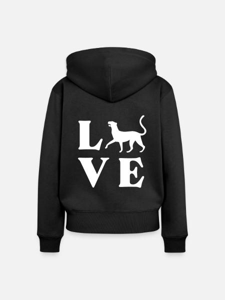 Jaguar Geschenkidee - Frauen Premium Bio Zip Hoodie - Schwarz