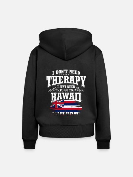 Hawaii - Frauen Premium Bio Zip Hoodie - Schwarz