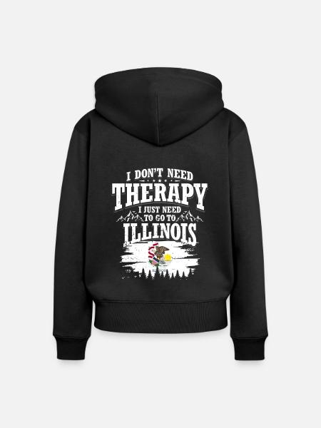 Illinois - Frauen Premium Bio Zip Hoodie - Schwarz
