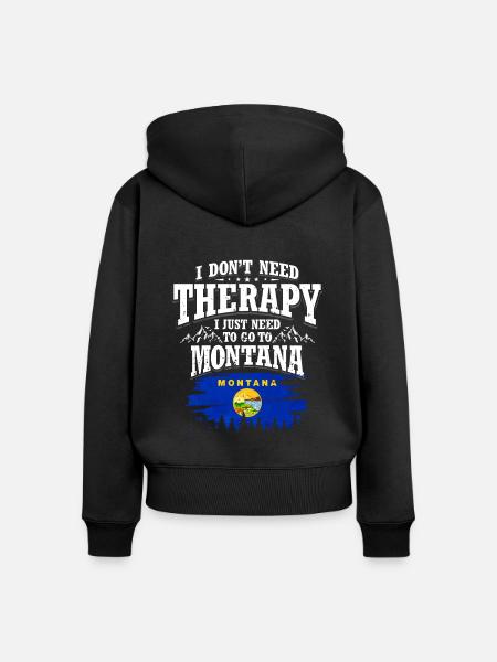 Montana - Frauen Premium Bio Zip Hoodie - Schwarz
