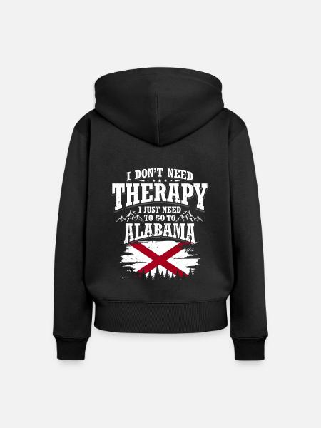 Alabama - Frauen Premium Bio Zip Hoodie - Schwarz
