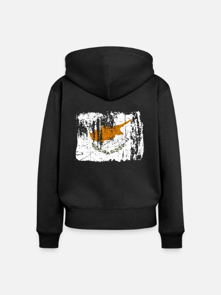 Zypern - Frauen Premium Bio Zip Hoodie - Schwarz