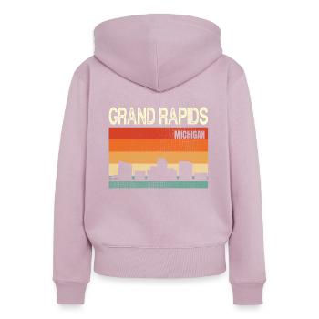 Grand Rapids Michigan - Frauen Premium Bio Zip Hoodie - Altrosa - Hinten - Julia (174cm)