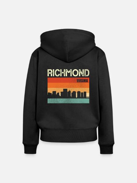 Richmond Virginia - Frauen Premium Bio Zip Hoodie - Schwarz