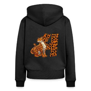 4 years old boy birthday Jaguar - Women's Premium Organic Zip Hoodie - black - Back - Julia (174cm)