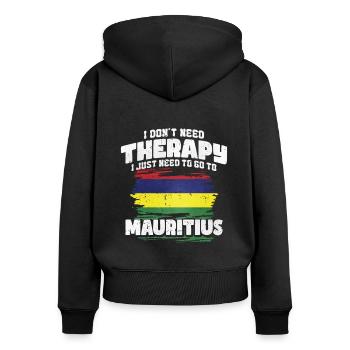 Maurice - Sweat à capuche zippé Premium bio Femme - noir - Dos - Julia (174cm)
