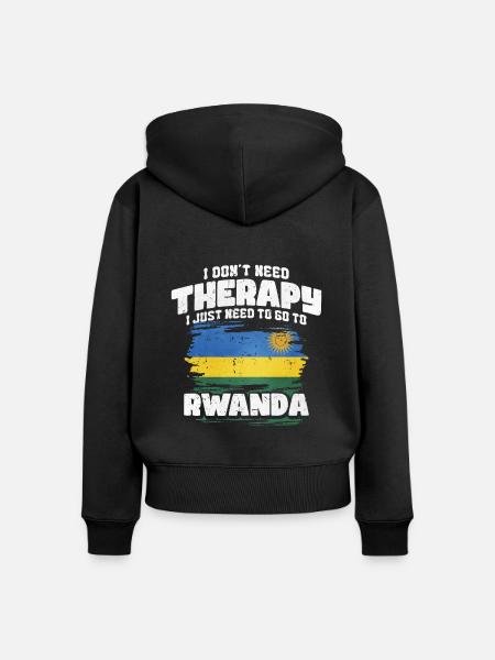 Ruanda - Frauen Premium Bio Zip Hoodie - Schwarz