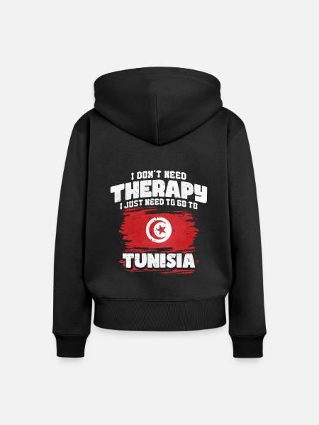 Tunesien - Frauen Premium Bio Zip Hoodie - Schwarz