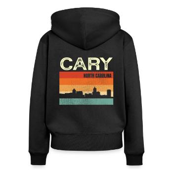 Porter - Sweat à capuche zippé Premium bio Femme - noir - Dos - Julia (174cm)