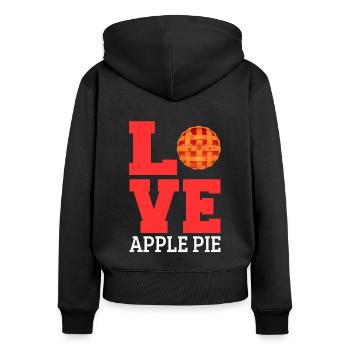 Tarte aux pommes - Sweat à capuche zippé Premium bio Femme - noir - Dos - Julia (174cm)