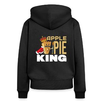 Tarte aux pommes - Sweat à capuche zippé Premium bio Femme - noir - Dos - Julia (174cm)