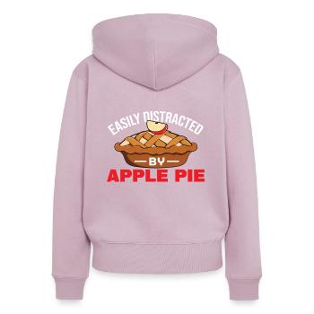 Tarte aux pommes - Sweat à capuche zippé Premium bio Femme - rose poudré - Dos - Julia (174cm)
