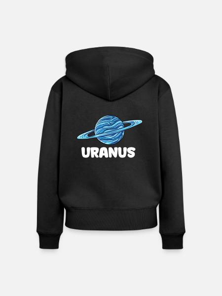 Uranus - Frauen Premium Bio Zip Hoodie - Schwarz