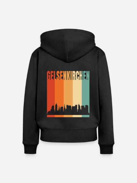 Gelsenkirchen - Frauen Premium Bio Zip Hoodie - Schwarz