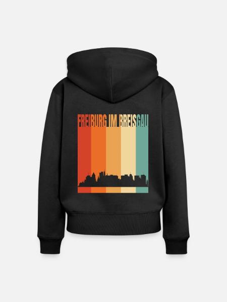 Freiburg - Frauen Premium Bio Zip Hoodie - Schwarz