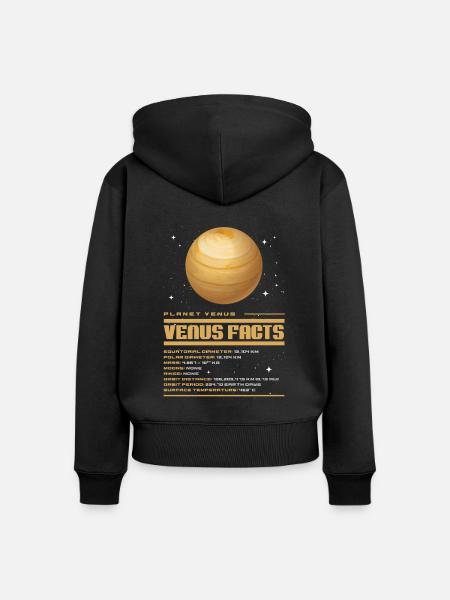 Venus - Frauen Premium Bio Zip Hoodie - Schwarz