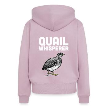 Wachtel Vogel Geschenk - Frauen Premium Bio Zip Hoodie - Altrosa - Hinten - Julia (174cm)
