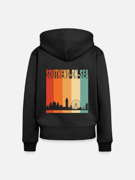 Southend-On-Sea - Frauen Premium Bio Zip Hoodie - Schwarz