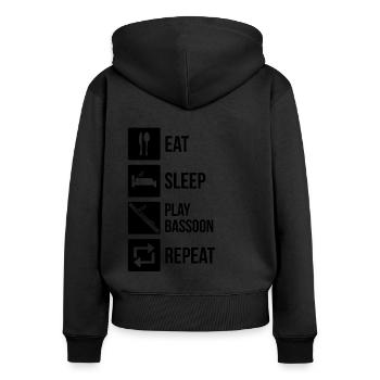 Bassoon Bassoon Bassoon Player Bassoonist - Women's Premium Organic Zip Hoodie - black - Back - Julia (174cm)