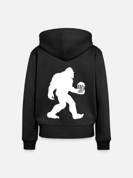 Popcorn - Frauen Premium Bio Zip Hoodie - Schwarz