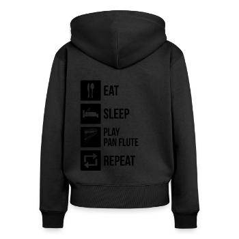 Panflute Panflute player Panflutist - Women's Premium Organic Zip Hoodie - black - Back - Julia (174cm)