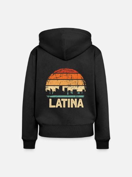 Latina - Frauen Premium Bio Zip Hoodie - Schwarz