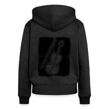 Violon Violoniste Violoniste - Sweat à capuche zippé Premium bio Femme - noir - Dos - Julia (174cm)