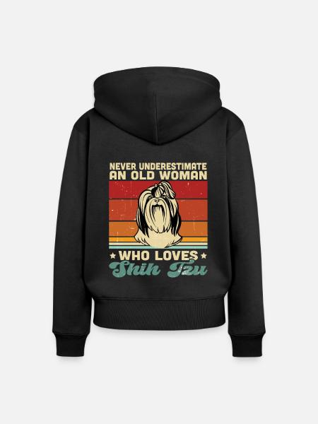 Shih Tzu - Frauen Premium Bio Zip Hoodie - Schwarz