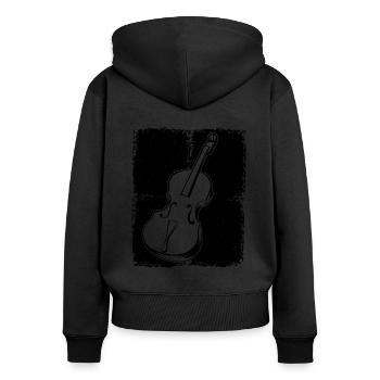 Cello cello player cellist - Women's Premium Organic Zip Hoodie - black - Back - Julia (174cm)