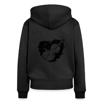Cello player Cellist - Women's Premium Organic Zip Hoodie - black - Back - Julia (174cm)