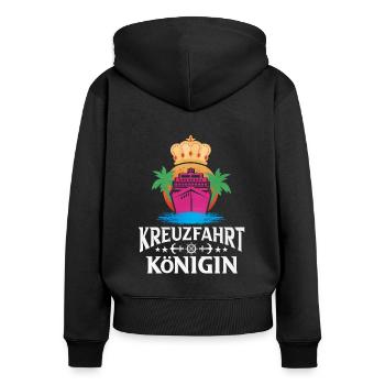 Kreuzfahrt - Frauen Premium Bio Zip Hoodie - Schwarz - Hinten - Julia (174cm)