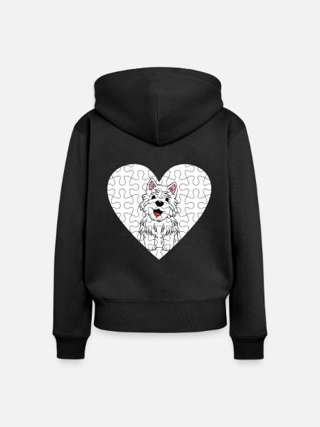 West highland terrier - Frauen Premium Bio Zip Hoodie - Schwarz