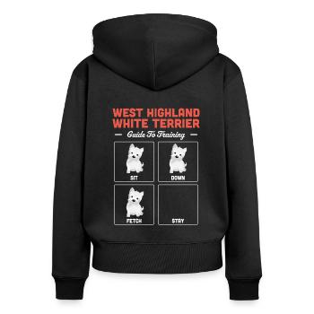 West highland terrier - Frauen Premium Bio Zip Hoodie - Schwarz - Hinten - Julia (174cm)
