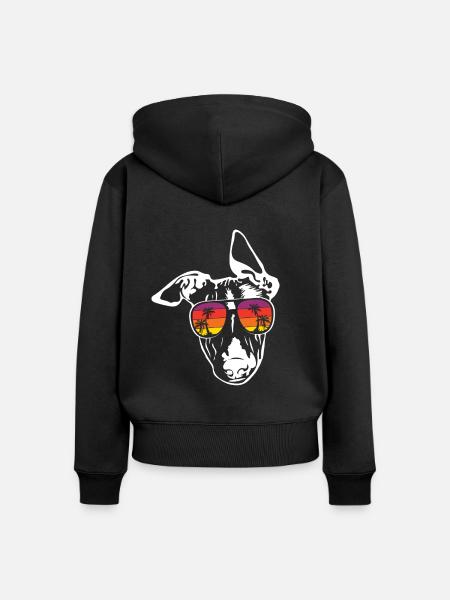 Whippet - Frauen Premium Bio Zip Hoodie - Schwarz