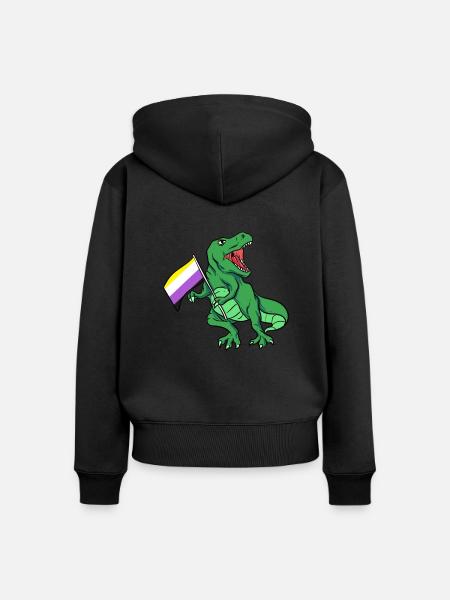 Non Binary Gender Flagge Geschenk - Frauen Premium Bio Zip Hoodie - Schwarz