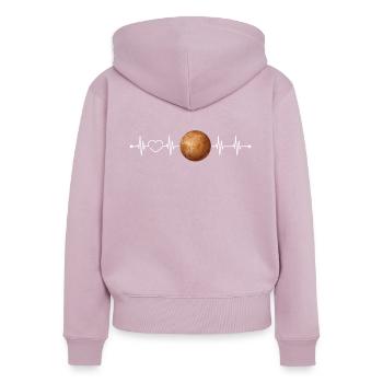 Mercure - Sweat à capuche zippé Premium bio Femme - rose poudré - Dos - Julia (174cm)