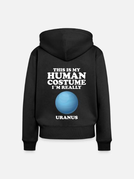 Uranus - Frauen Premium Bio Zip Hoodie - Schwarz