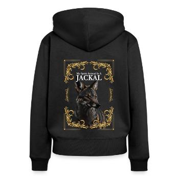 Chacal - Sweat à capuche zippé Premium bio Femme - noir - Dos - Julia (174cm)