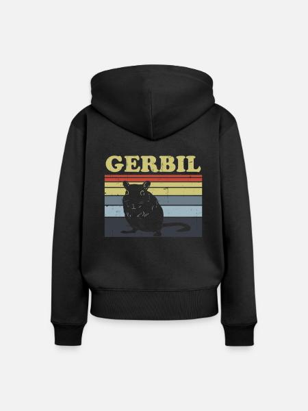 Rennmaus - Frauen Premium Bio Zip Hoodie - Schwarz