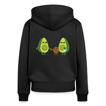 Avocado - Frauen Premium Bio Zip Hoodie - Schwarz - Hinten - Julia (174cm)