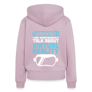 Virtual Reality VR Geschenk - Frauen Premium Bio Zip Hoodie - Altrosa - Hinten - Julia (174cm)
