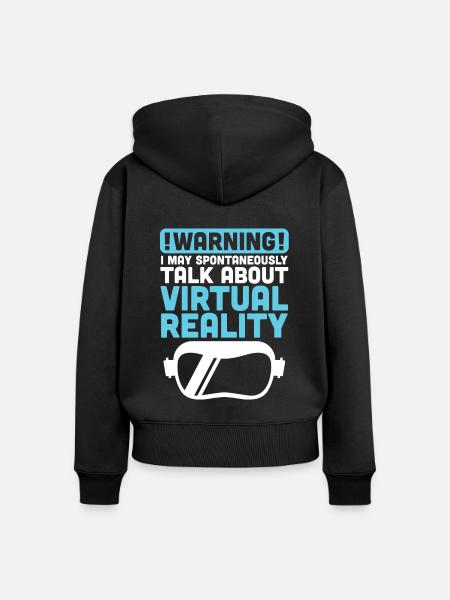 Virtual Reality VR Geschenk - Frauen Premium Bio Zip Hoodie - Schwarz