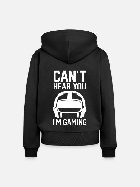 Virtual Reality VR Geschenk - Frauen Premium Bio Zip Hoodie - Schwarz
