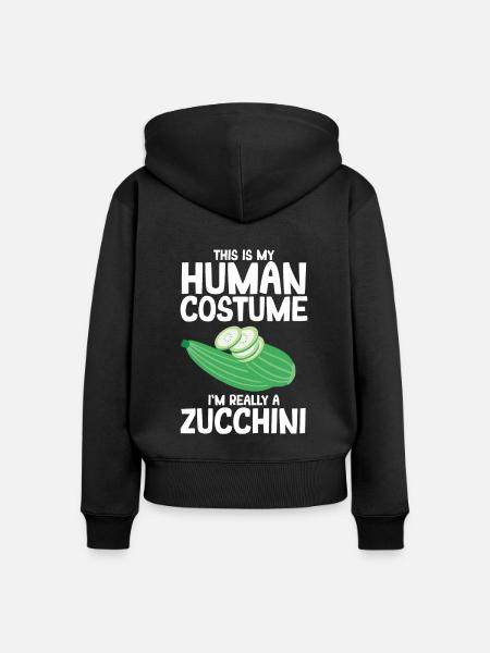 Zucchini - Frauen Premium Bio Zip Hoodie - Schwarz