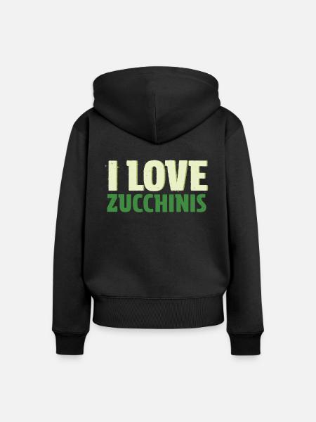 Zucchini - Frauen Premium Bio Zip Hoodie - Schwarz